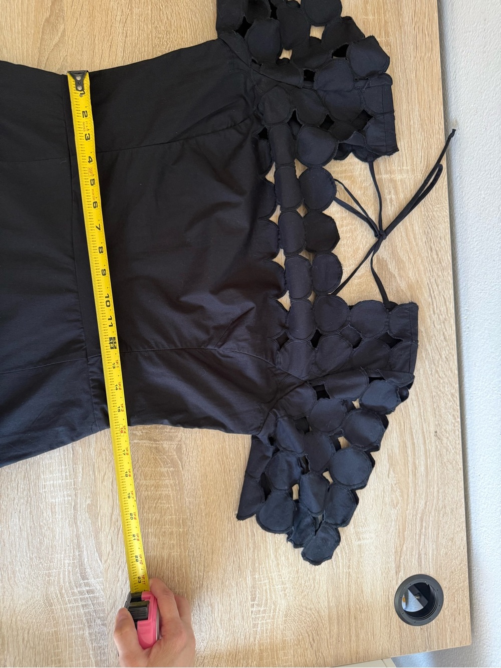 Anthropologie Cutwork Mini Shift Dress in black women’s Sz 12 NWT - Picture 10 of 10